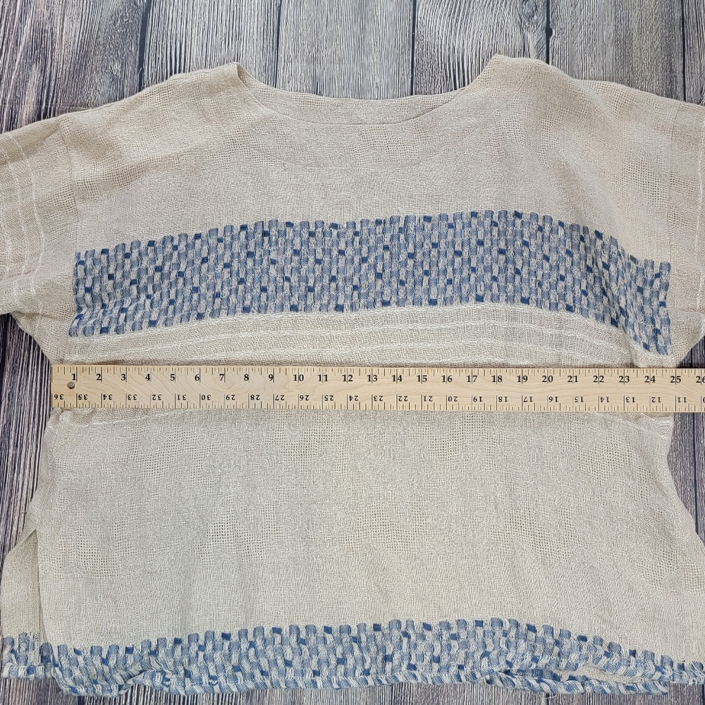 Sartoria Saracena Made in Italy Linen Boxy Tab Sleeve Top - Picture 12 of 13